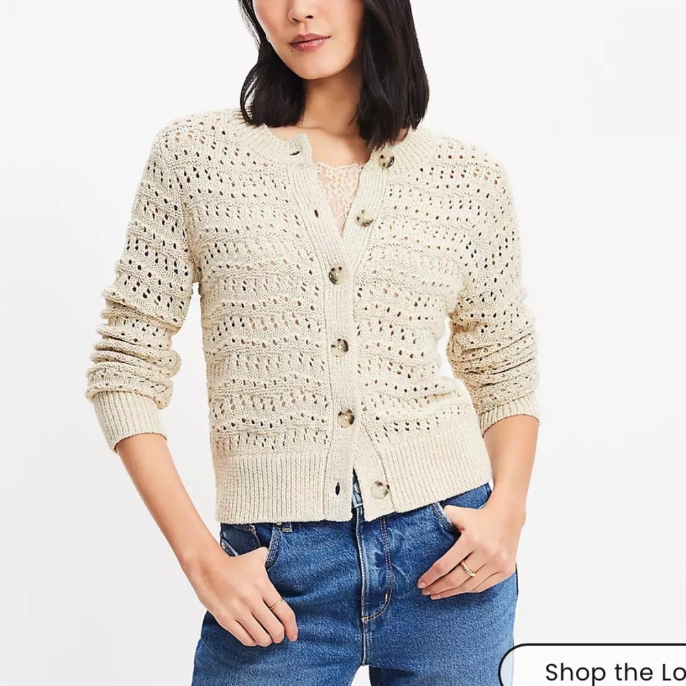 LOFT Gold metallic cardigan